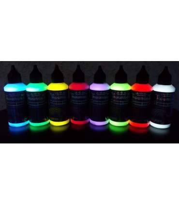 8 Farben für Blacklight Set