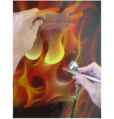 Airbrush Schablone Stencil Flammen Flames 15103 
