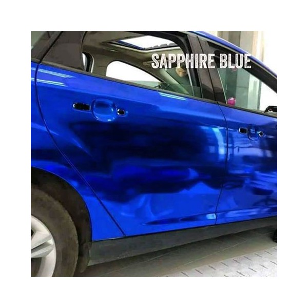 Auto-Spiegelfolie, blau, 30,5 x 152,4 cm, Chrom-Folie, Vinyl-Klebefolie :  : Auto & Motorrad