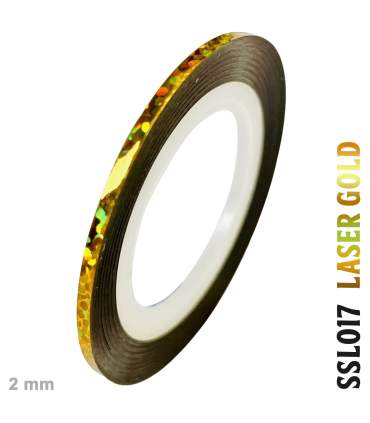 verchromte und holographische selbstklebende Bänder als Rolle von 2mm x 20 m erhältlich