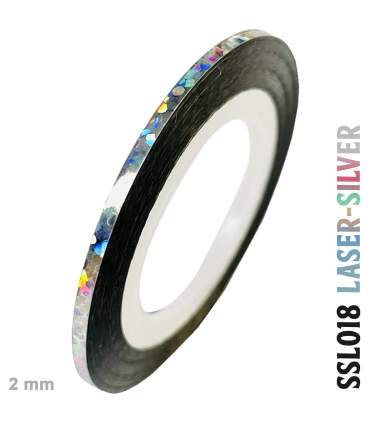 verchromte und holographische selbstklebende Bänder als Rolle von 2mm x 20 m erhältlich