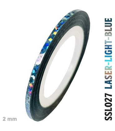 verchromte und holographische selbstklebende Bänder als Rolle von 2mm x 20 m erhältlich