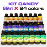 Set mit 24 konzentrierten Candy-Farben in 69ml-Format