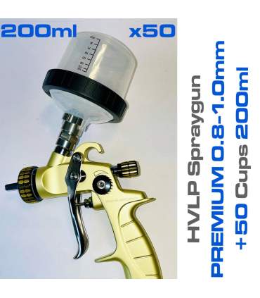 Kit  mit 50 Einwegbechern für Spritzpistolen in 200ml oder 600ml