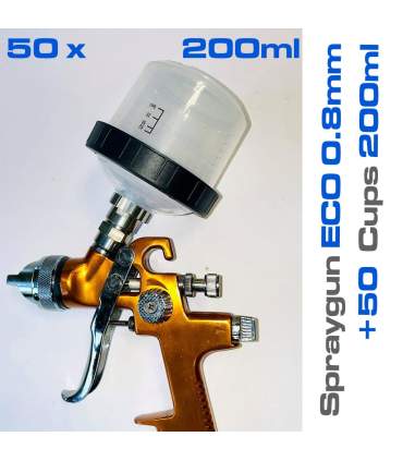 Kit  mit 50 Einwegbechern für Spritzpistolen in 200ml oder 600ml