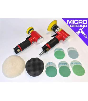 Mini-Druckluftpolierer 75 mm mit Teller und Schaumstoff