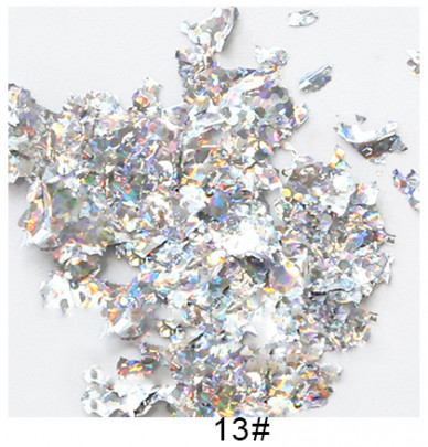 Metallisierte Flockenfolie - 10 Farben x 5 Gramm.