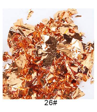 Metallisierte Flockenfolie - 10 Farben x 5 Gramm.