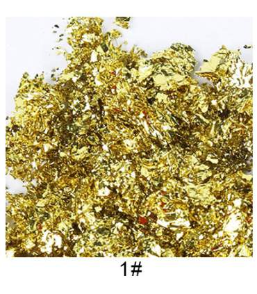 Metallisierte Flockenfolie - 10 Farben x 5 Gramm.