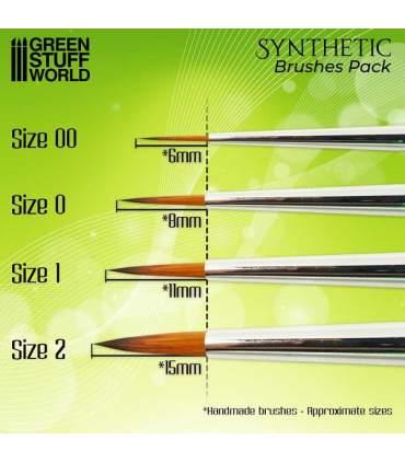 Synthetischer Pinsel für Modelliermalerei und 3D-Druck GREEN SERIES-Reihe