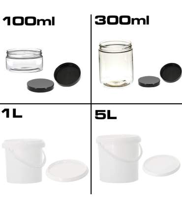 Kunststofftöpfe von 100ml bis 5 Liter mit Deckel