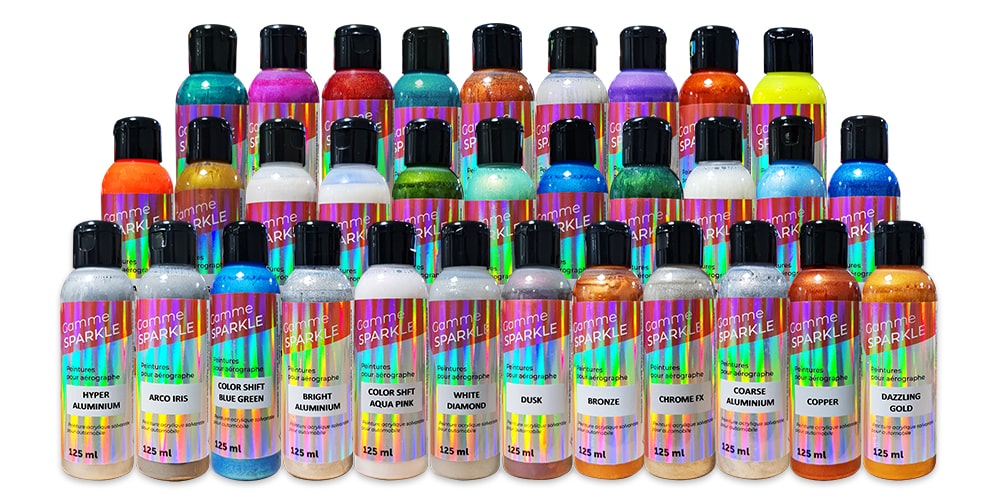 Mehrfarbige Farben von SPARKLE Airbrush-Farben