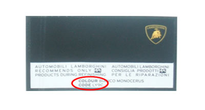 Farcode auto LAMBORGHINI - Autolack LAMBORGHINI